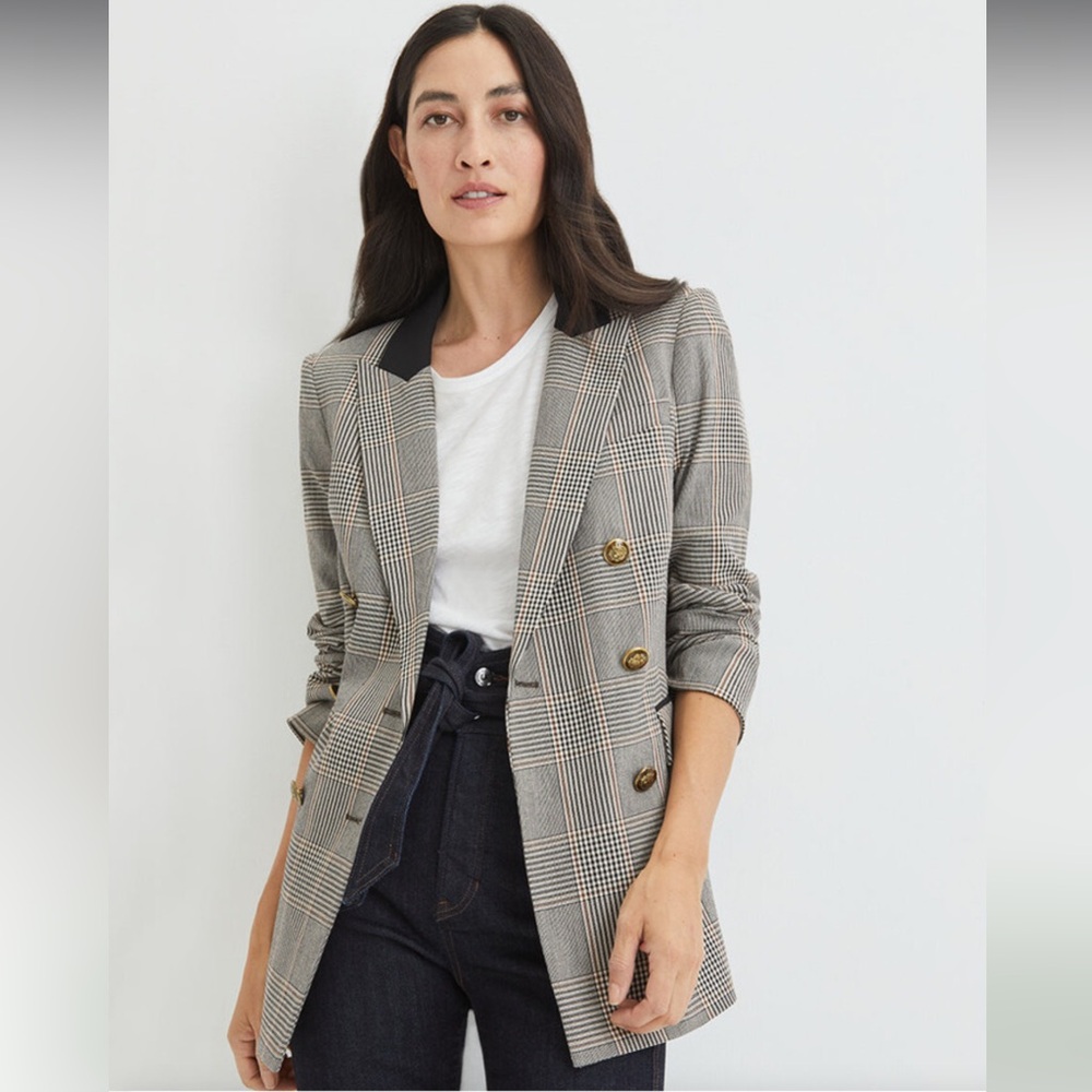 Veronica Beard Ellette Lurex-Plaid Dickey Jacket Size 0